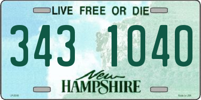 NH license plate 3431040