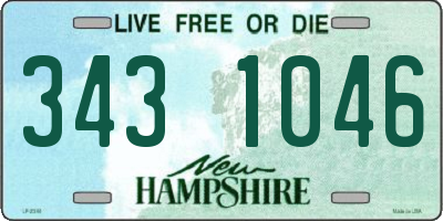 NH license plate 3431046