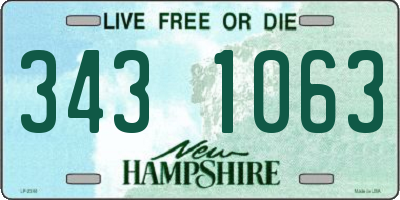 NH license plate 3431063