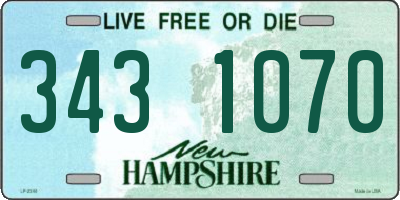 NH license plate 3431070