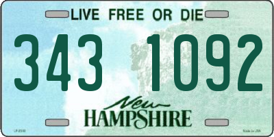 NH license plate 3431092