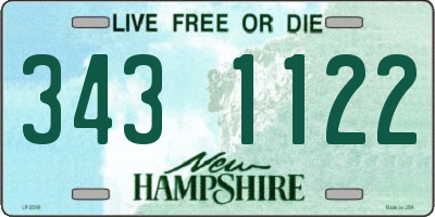 NH license plate 3431122