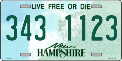 NH license plate 3431123