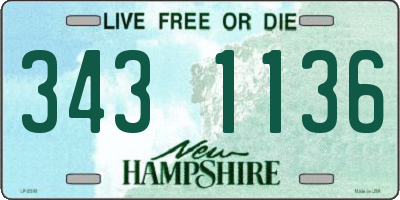 NH license plate 3431136