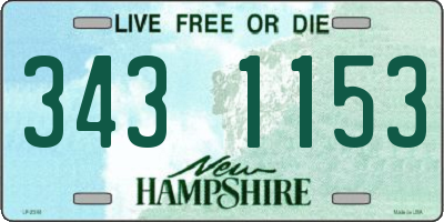 NH license plate 3431153