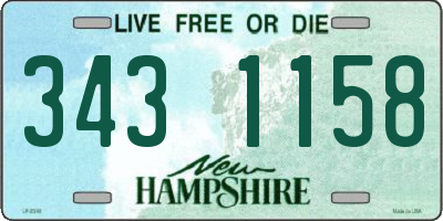 NH license plate 3431158