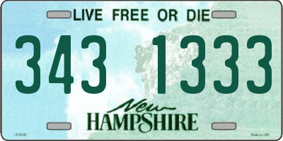 NH license plate 3431333