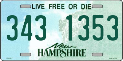 NH license plate 3431353
