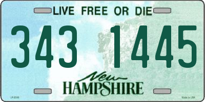 NH license plate 3431445
