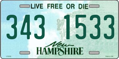 NH license plate 3431533
