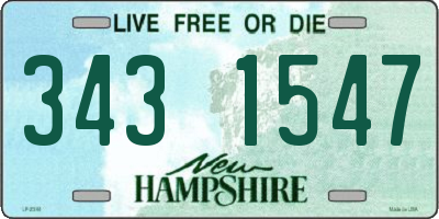 NH license plate 3431547