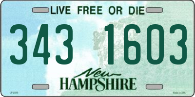NH license plate 3431603