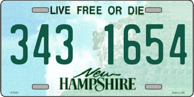NH license plate 3431654
