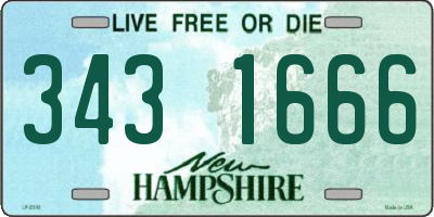 NH license plate 3431666