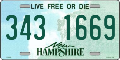 NH license plate 3431669