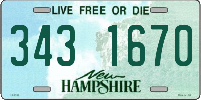 NH license plate 3431670