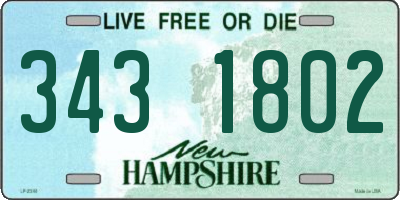 NH license plate 3431802