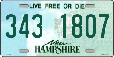 NH license plate 3431807