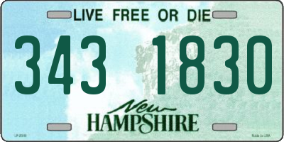 NH license plate 3431830