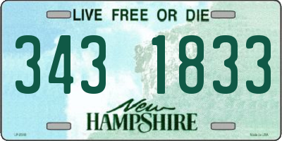NH license plate 3431833