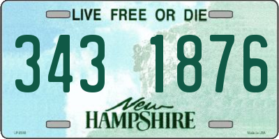 NH license plate 3431876