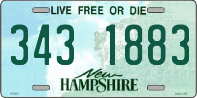 NH license plate 3431883