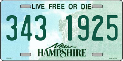 NH license plate 3431925