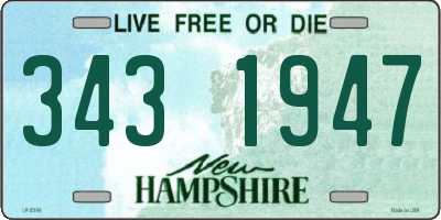 NH license plate 3431947