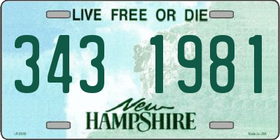 NH license plate 3431981