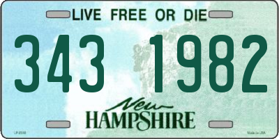 NH license plate 3431982