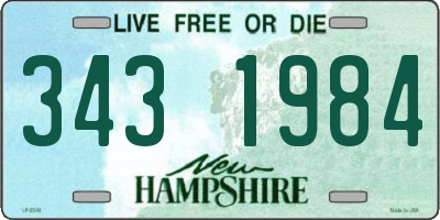 NH license plate 3431984