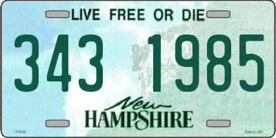 NH license plate 3431985