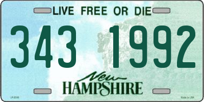 NH license plate 3431992