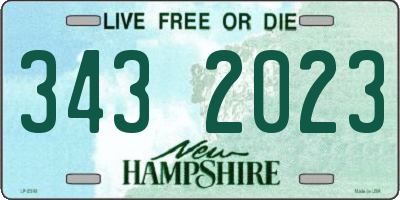 NH license plate 3432023