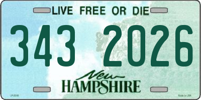 NH license plate 3432026
