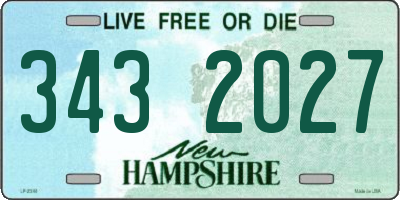 NH license plate 3432027