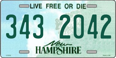 NH license plate 3432042