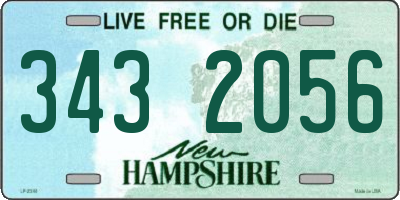 NH license plate 3432056