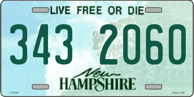 NH license plate 3432060
