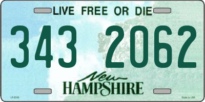 NH license plate 3432062