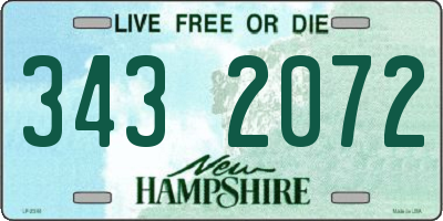 NH license plate 3432072