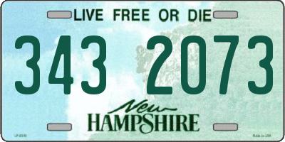 NH license plate 3432073