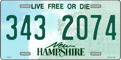 NH license plate 3432074