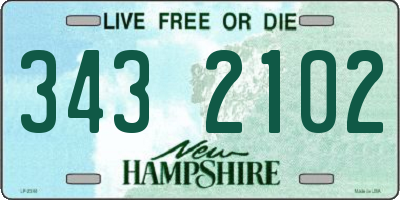 NH license plate 3432102