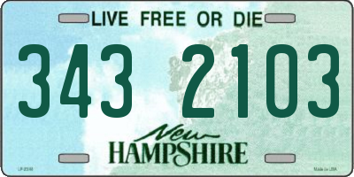 NH license plate 3432103