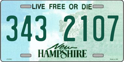 NH license plate 3432107