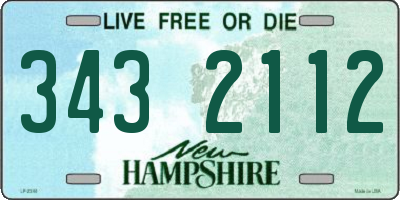 NH license plate 3432112