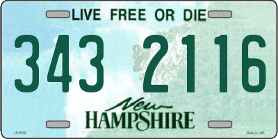 NH license plate 3432116