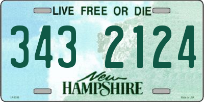 NH license plate 3432124