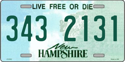 NH license plate 3432131